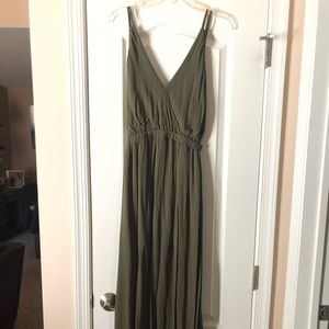 Olive green maxi dress